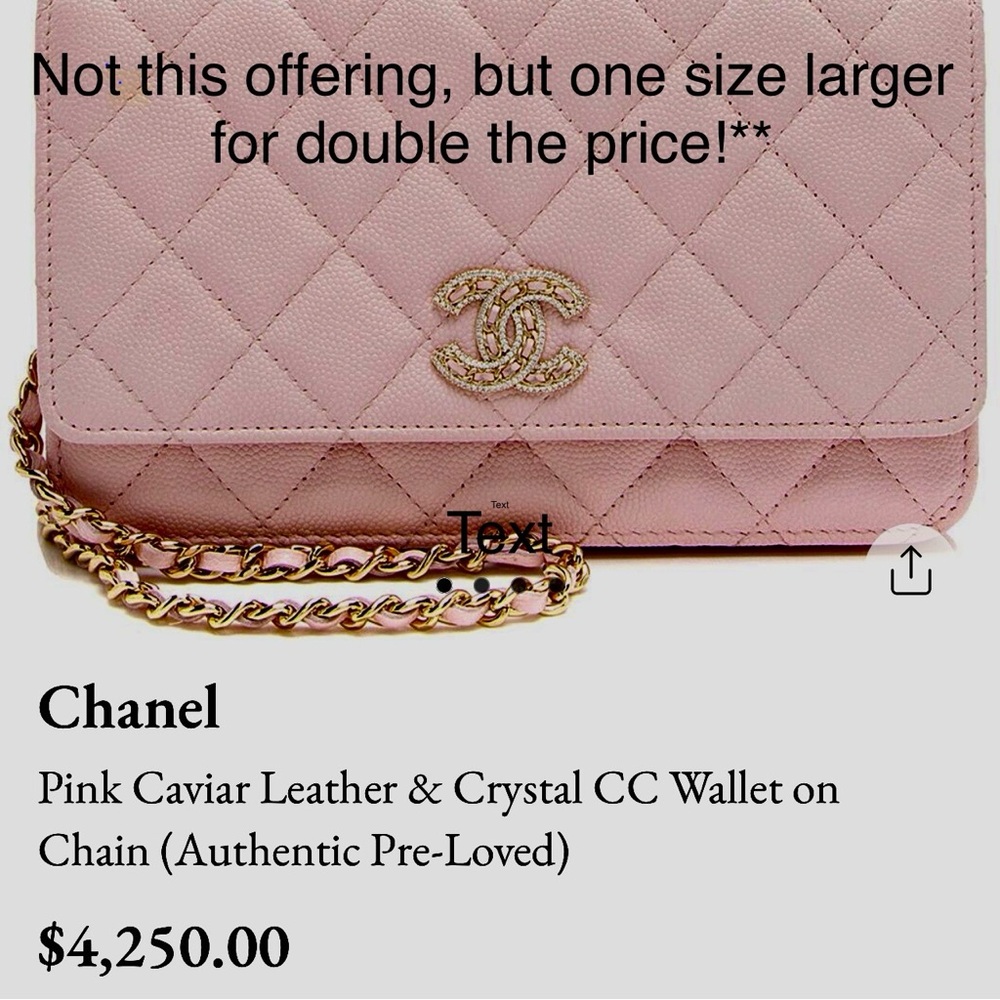 RARE PRISTINE CHANEL. • Caviar Quilted CRYSTAL CC Wallet. So Beautiful!!🔥💕 - Picture 13 of 14
